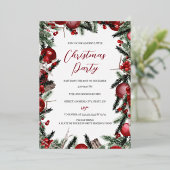 Weihnachts-Rotgoldfestivals-Party Folieneinladung (Stehend vorne)