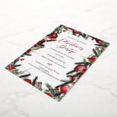 Weihnachts-Rotgoldfestivals-Party Folieneinladung (Gedreht)