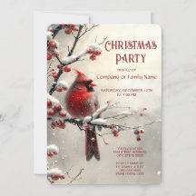 Weihnachts-Rotkardinal-Feierparty-Einladung