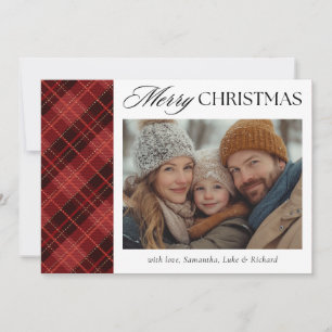 Weihnachts-Rotkariert-Foto-Feiertagskarte Feiertagskarte