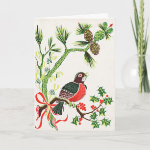 Weihnachts-Rotkehlchen Feiertagskarte
