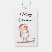Weihnachts-Rotkehlchen Geschenkanhänger (Vorderseite)