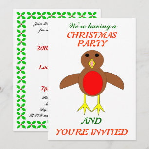 Weihnachts-Rotkehlchen individuelle Party-Einladun Einladung