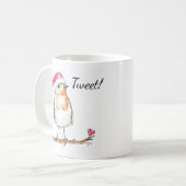 Weihnachts-Rotkehlchen Kaffeetasse (Vorderseite Links)