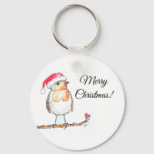 Weihnachts-Rotkehlchen Schlüsselanhänger (Vorderseite)