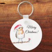 Weihnachts-Rotkehlchen Schlüsselanhänger (Vorderseite)