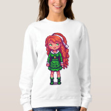 Weihnachts-Rotkopfmädchen Sweatshirt