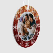 Weihnachts-Rotlampen Zweiseitiges Foto Ornament (Vorderseite)