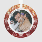 Weihnachts-Rotlampen Zweiseitiges Foto Ornament (Rückseite)