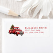 Weihnachts-Rotlastwagen-Rücksendeadressen-Aufklebe (Insitu)