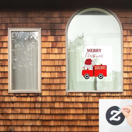 Weihnachts-Rottruck Fensteraufkleber (Fenster Zuhause)