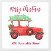 Weihnachts-Rottruck Weißes Fest Fensteraufkleber (Blatt)