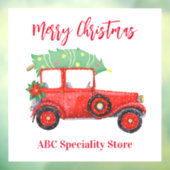 Weihnachts-Rottruck Weißes Fest Fensteraufkleber (Blatt 3)