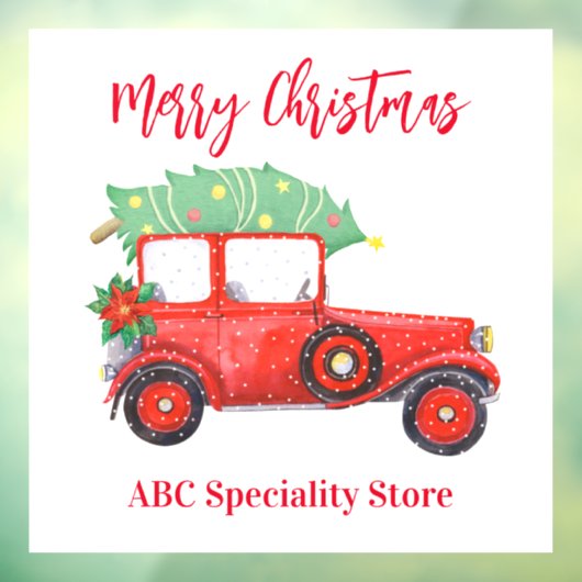 Weihnachts-Rottruck Weißes Fest Fensteraufkleber (Blatt 3)