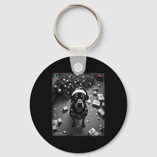 Weihnachts-Rottweiler auf Kamera erwischt Schlüsselanhänger (Vorderseite)