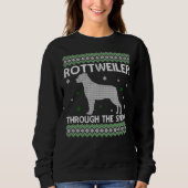 Weihnachts-Rottweiler durch den Schnee Sweatshirt (Vorderseite)