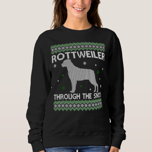 Weihnachts-Rottweiler durch den Schnee Sweatshirt (Vorderseite)