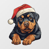Weihnachts-Rottweiler-Fensterklammer Fensteraufkleber (Blatt)