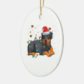 Weihnachts-Rottweiler-Hund Weihnachtslicht Keramik Ornament (Links)
