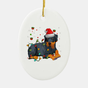 Weihnachts-Rottweiler-Hund Weihnachtslicht Keramik Ornament