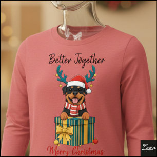 Weihnachts-Rottweiler-Rentier-Schal-Geschenk-Grafi Tri-Blend Shirt