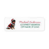 Weihnachts-Rottweiler-Santa mit Hut Rücksendeadres (Vorne)