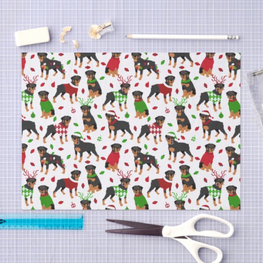 Weihnachts-Rottweiler-Tissue-Papier Seidenpapier (Handwerk)