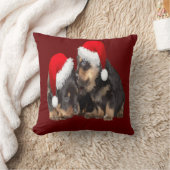 Weihnachts-Rottweiler tragen Festtagshäuser Kissen (Decke)