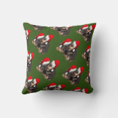 Weihnachts-Rottweiler tragen Festtagshäuser Kissen (Rückseite)