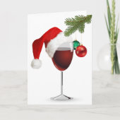 Weihnachts Rotweine mit Hut Karte (Vorderseite)