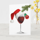 Weihnachts Rotweine mit Hut Karte (Gelbe Blume)