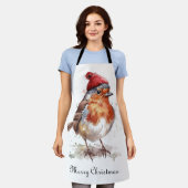 Weihnachts-Rotweinrobe, anpassbar Schürze (Getragen)