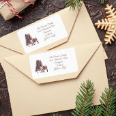 Weihnachts-Rotwild Adressaufkleber