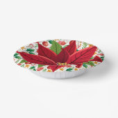 Weihnachts-Rotwolben und Poinsettia-Overlay Pappteller (Gewinkelt)