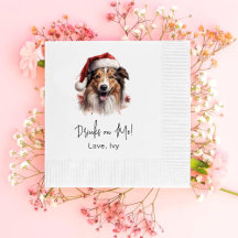 Weihnachts Rough Collie Dog trinkt auf mir