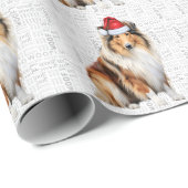 Weihnachts-Rough-Collie für Hund-Lover-Urlaub Geschenkpapier (Rolleneckpunkt)