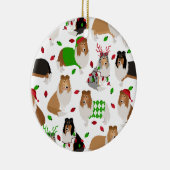 Weihnachts-Rough Collie Keramik Ornament (Rechts)