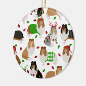 Weihnachts-Rough Collie Keramik Ornament (Links)