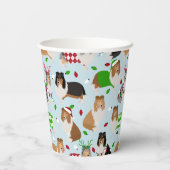 Weihnachts Rough Collie Paper Cups Pappbecher (Rückseite)