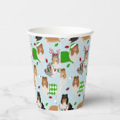 Weihnachts Rough Collie Paper Cups Pappbecher (Rechts)