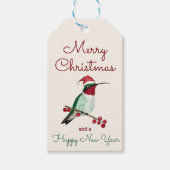 Weihnachts-Ruby-throated Hummingbird-Geschenktaste Geschenkanhänger (Vorderseite)