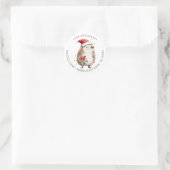 Weihnachts-Rücksende-Adressetikett mit Santa-Hut u Runder Aufkleber (Tasche)