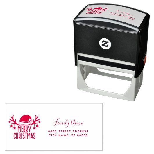 Weihnachts-Rücksendeadress-Stempel selbstfärbend Permastempel (Beispiel)