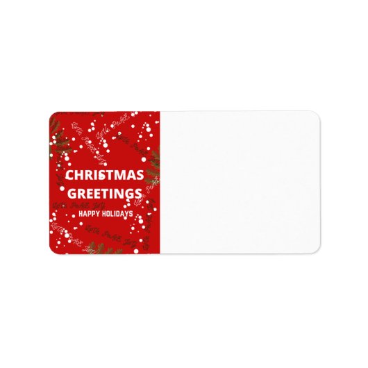 Weihnachts-Rücksendeadresse Adressaufkleber (Vorne)