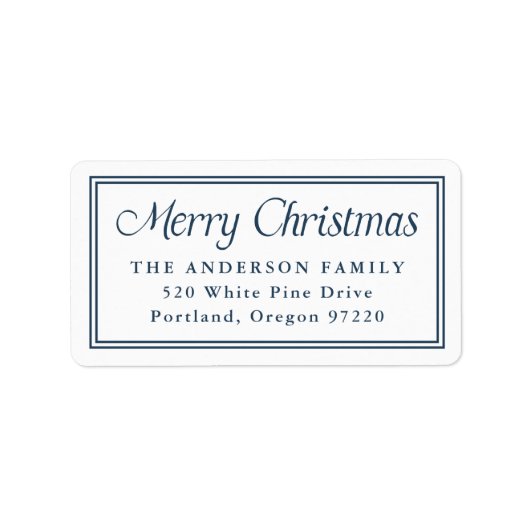 Weihnachts-Rücksendeadresse an den Grenzen der kla Adressaufkleber (Vorne)