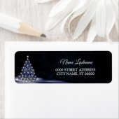 Weihnachts-Rücksendeadresse Blaue Baum Winter Navy (Insitu)