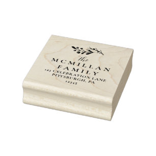 Weihnachts-Rücksendeadresse Briefmarke mit Holly-B Gummistempel