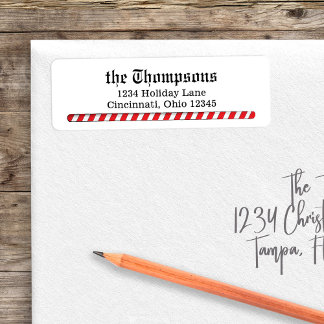 Weihnachts-Rücksendeadresse Candy Cane Stripes