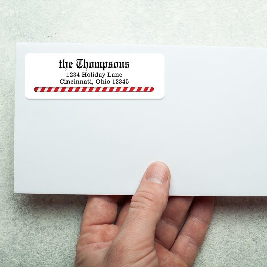 Weihnachts-Rücksendeadresse Candy Cane Stripes