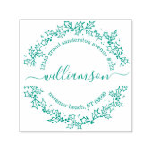 Weihnachts-Rücksendeadresse Elegante Script Holly Permastempel (Design)